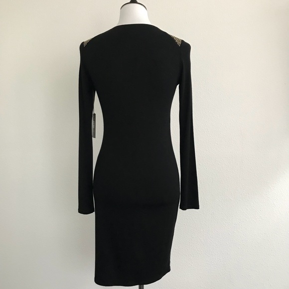 ❄️NWT VINCE CAMUTO GOLD DETAIL BLACK DRESS - Picture 5 of 7